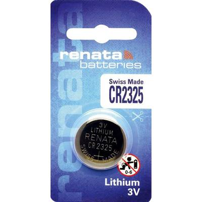 CR2325 lítium gombelem, 3 V, 190 mA, Renata BR2325, DL2325, ECR2325, KCR2325, KL2325, KECR2325, LM2325 (703591)