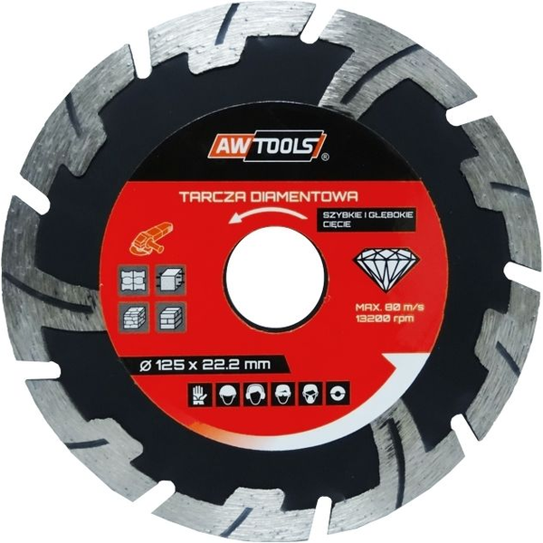 AWTools Tarcza diamentowa szybkie głębokie cięcie 125 x 22,2mm (AW46125)