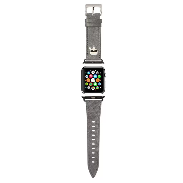 Curea ceas Karl Lagerfeld argintie KLAWMOKHG Apple Watch 38mm / 40mm / 41mm