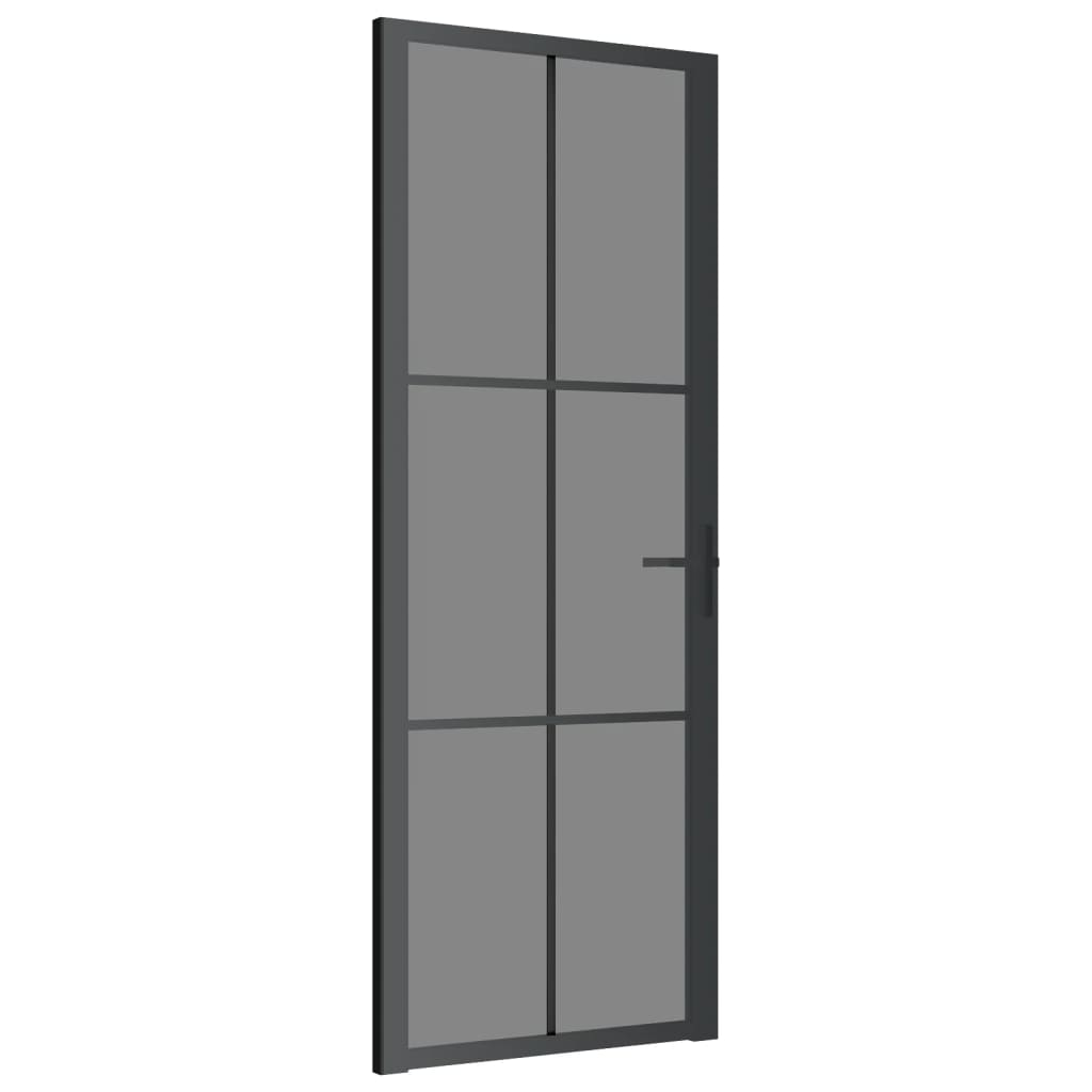 fekete ESG üveg és alumínium beltéri ajtó 76 x 201,5 cm (350564)