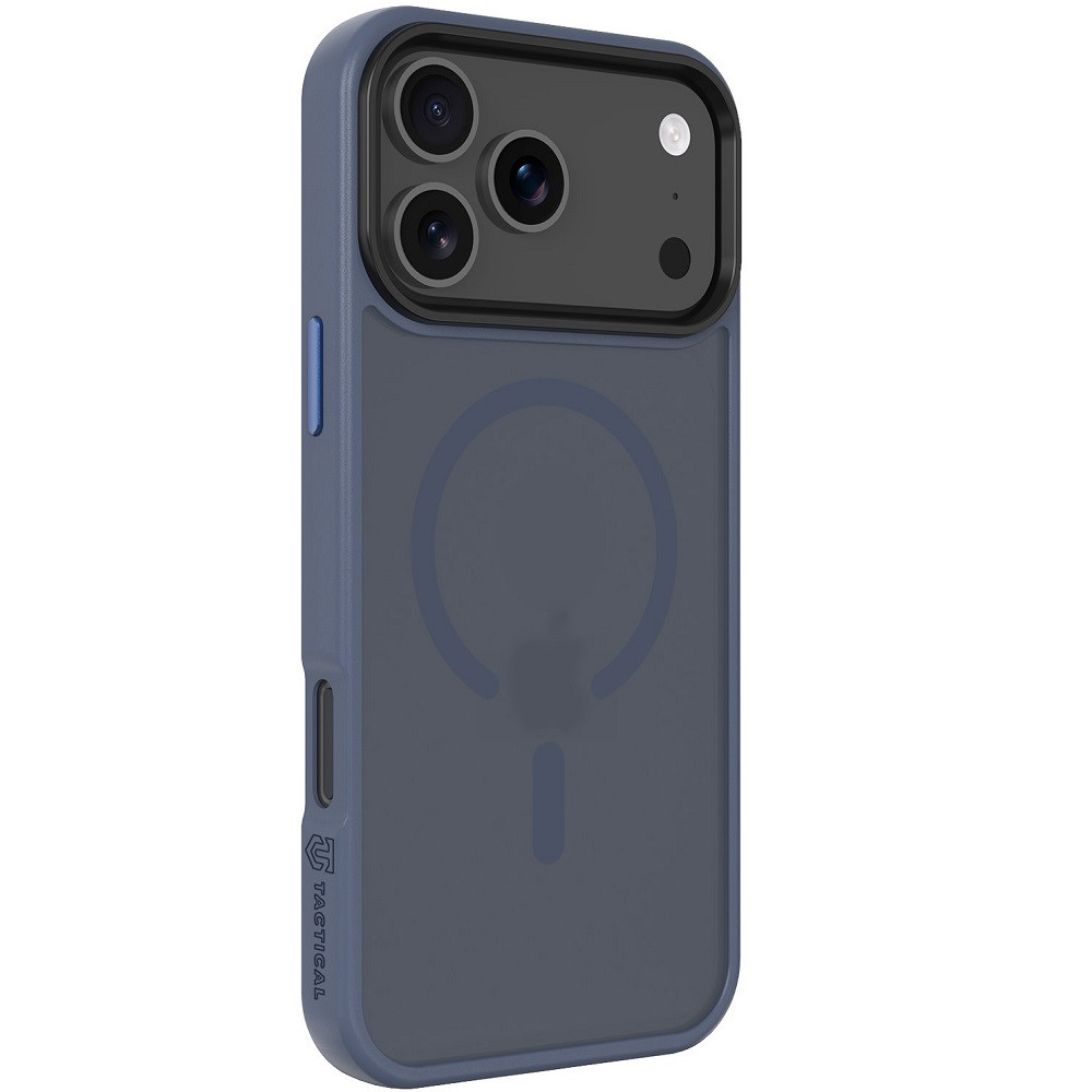 Apple iPhone 17 Pro Max, Műanyag hátlap védőtok + szilikon keret, közepesen ütésálló, Magsafe kompatibilis, Tactical MagForce Hyperstealth, áttetsző/sötétkék