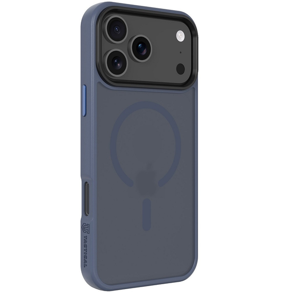 Apple iPhone 17 Pro Max, Műanyag hátlap védőtok + szilikon keret, közepesen ütésálló, Magsafe kompatibilis, Tactical MagForce Hyperstealth, áttetsző/sötétkék