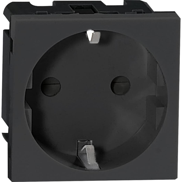  Orno NOEN GS, gniazdo modułowe 45x45mm 1x2P+Z, typ F schuko, 16A 250V, czarne