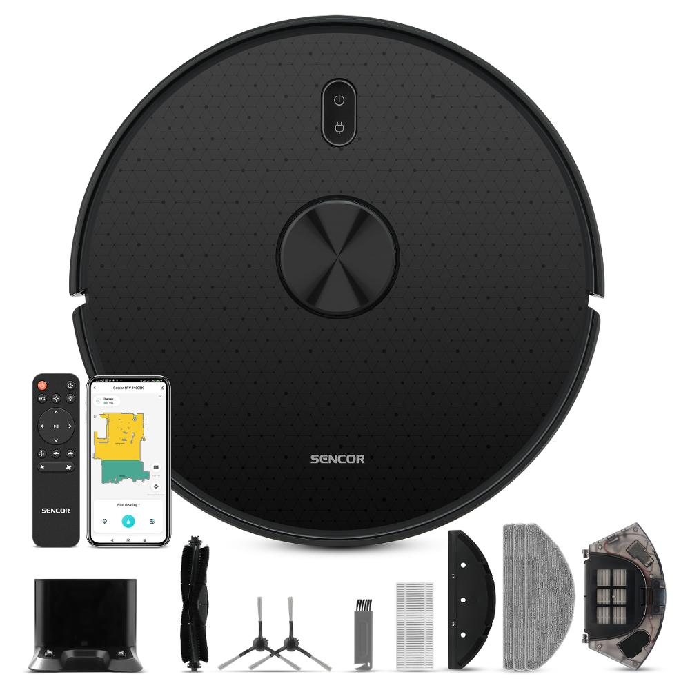 Sencor SRV 9120BK Porzsák Nélküli Robotporszívó - Fekete (SRV 9120BK)