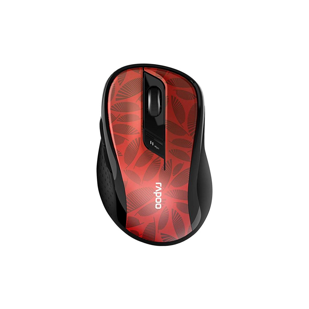 Rapoo M500 Multi-mode vezeték nélküli (Bluetooth 3.0, 4.0 és 2.4GHz) egér piros-fekete (184543) (rapoo184543)