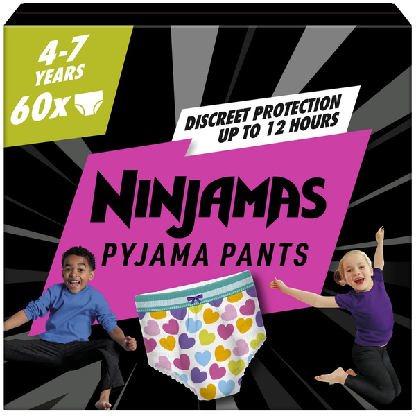 Pampers Ninjamas Pyjama Pants éjszakai bugyipelenka szívecskés 4-7, 17-30 kg, 60 db