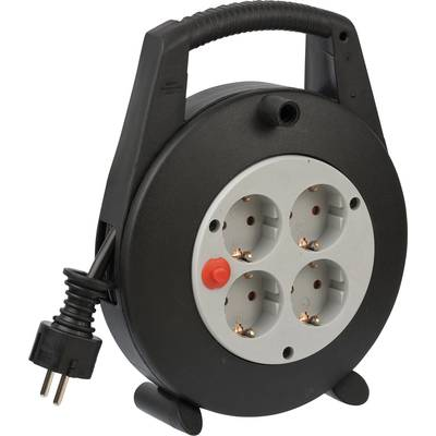 Enrollacables Vario Line 4 Tomas Ip20 H05vv-f3g1,5 Con Cable De 5 M (negro) Brennenstuhl 1092200