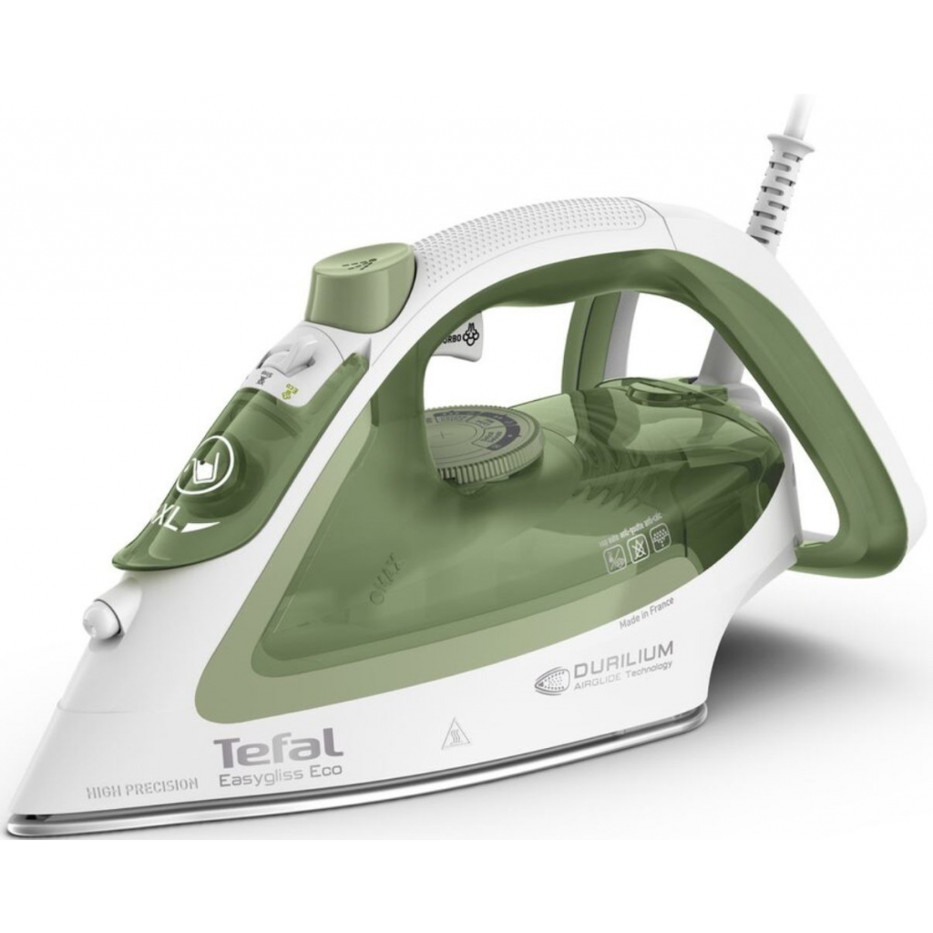 Tefal Easygliss Eco FV5781 Száraz és gőzölős vasaló Durilium AirGlide soleplate 2800 W Fehér, Zöld (FV 5781)