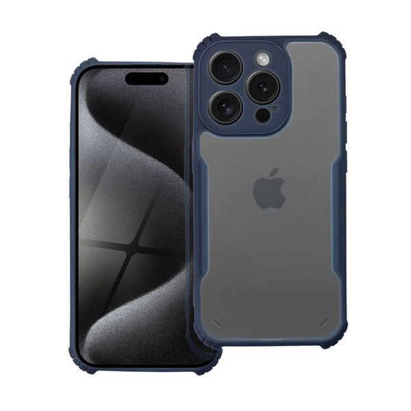 Szilikon telefonvédő (ütésállóság, légpárnás sarok, akril hátlap, kameravédő) SÖTÉTKÉK Apple iPhone 15 Pro Max "Gigapack csomagolás" (GP-155873)