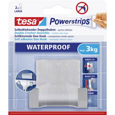 Vízálló vízlehúzó fali tartó, fém, Tesa Powerstrips 59710 1 db (59710)