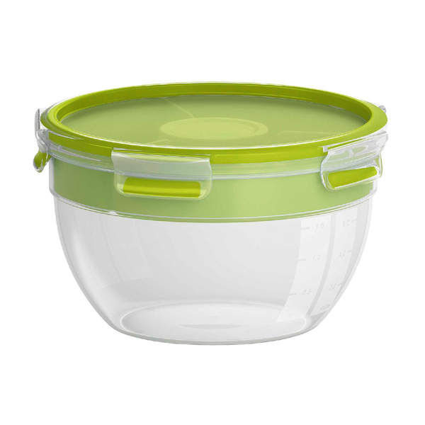 EMSA N10713 Rotondo Scatola 2,6 L Verde, Trasparente 3 pz