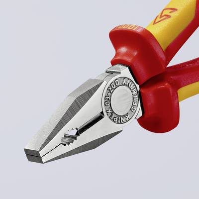 Kombinált fogó, 200 mm, vágási érték: (közepes/kemény) O 3,8/2,5 mm, max. 16 mm2, Knipex 03 06 200 (03 06 200)