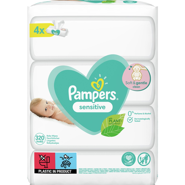 PAMPERS Sensitive XXL 4× 80 db