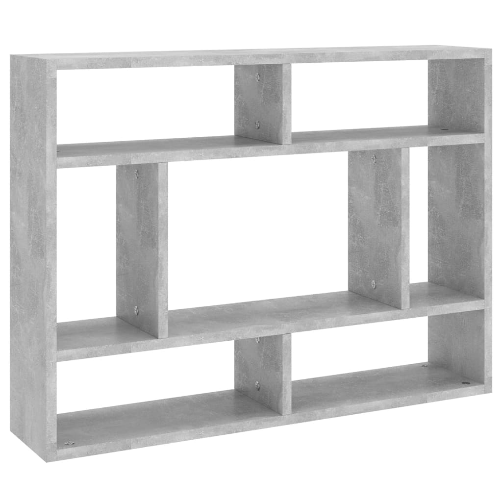 betonszürke forgácslap fali polc 75 x 16 x 55 cm (803006)