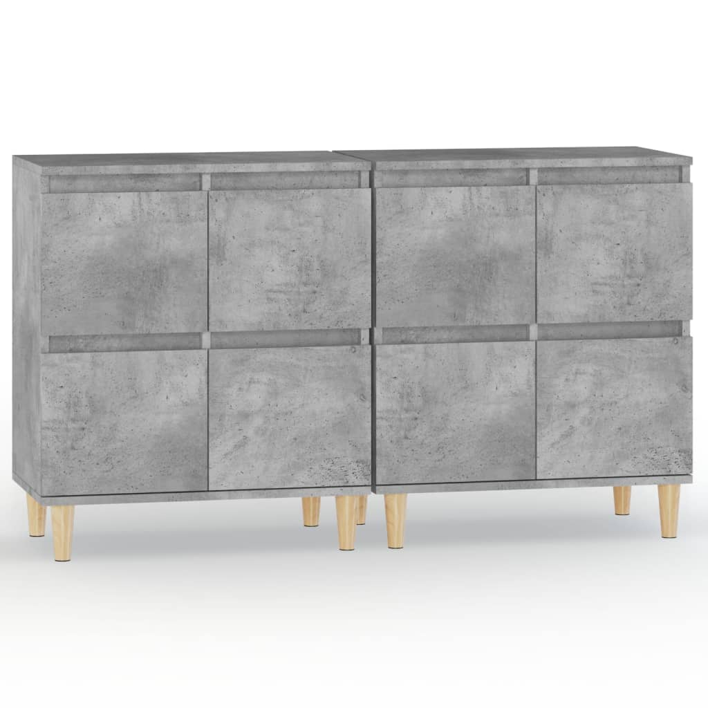 2 db betonszürke szerelt fa tálalószekrény 60 x 35 x 70 cm (3185755)