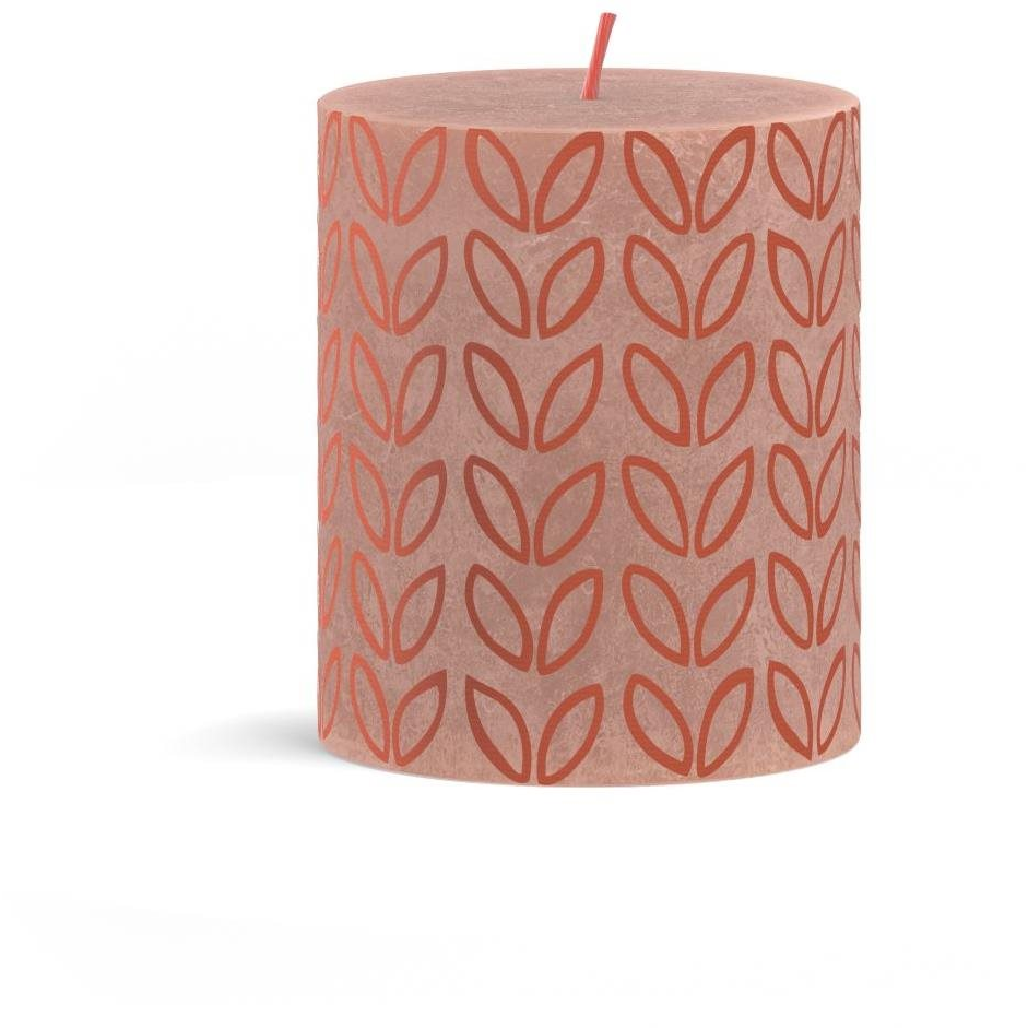 BOLSIUS rusztikus henger, ködös rózsaszín és kalász 80 × 68 mm (8717847154828)