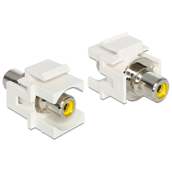 Keystone modul RCA samica na RCA samica žltý biely Delock 86306