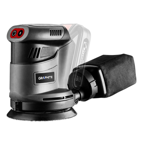 Орбитална шлайфмашина, графит, 18 V, 165 x 145 mm, сиво/черно