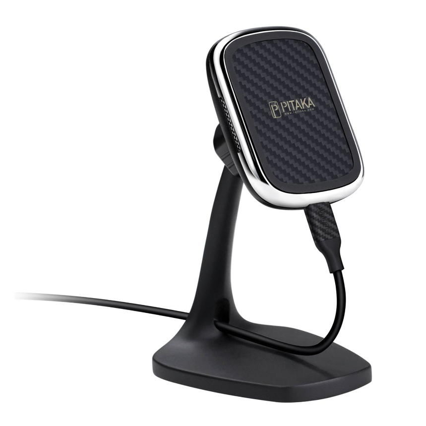 Pitaka MagEz Mount QI Mágneses asztali töltő - Fekete (10W) (DT1001B)