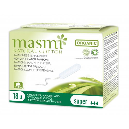 Tampones De Algodon Super Sin Aplicador Bio 18ud Masmi