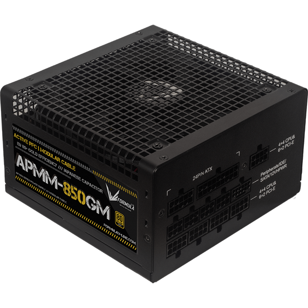 Formula Tápegység 850W - (80 Plus Gold, ATX3.1/PCIe 5.1, Aktív PFC, 14cm, Full Moduláris) (APMM-850GM)