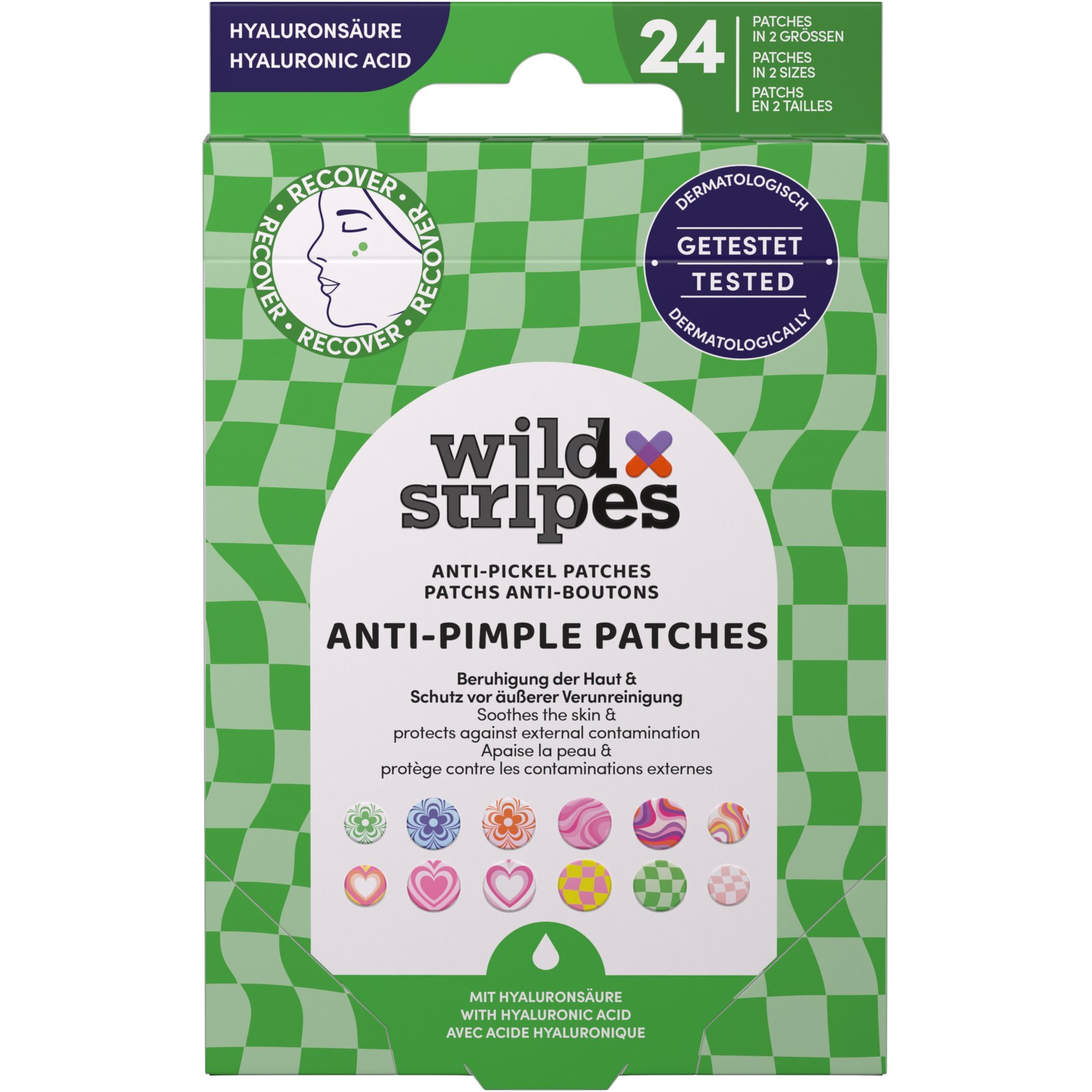 WILD Stripes Anti-Pimple Patches Groovy Protect 24 db (4063528090737)
