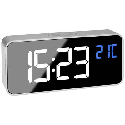 TFA Dostmann Digitális kvarc ébresztőóra, 2 ébresztési idő, ezüst,  (60.2032.54)