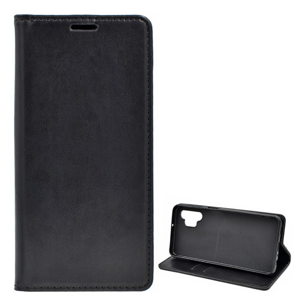Tok álló, bőr hatású (FLIP, oldalra nyíló, asztali tartó funkció) FEKETE [Samsung Galaxy A32 5G (SM-A326)] (5996591028415)