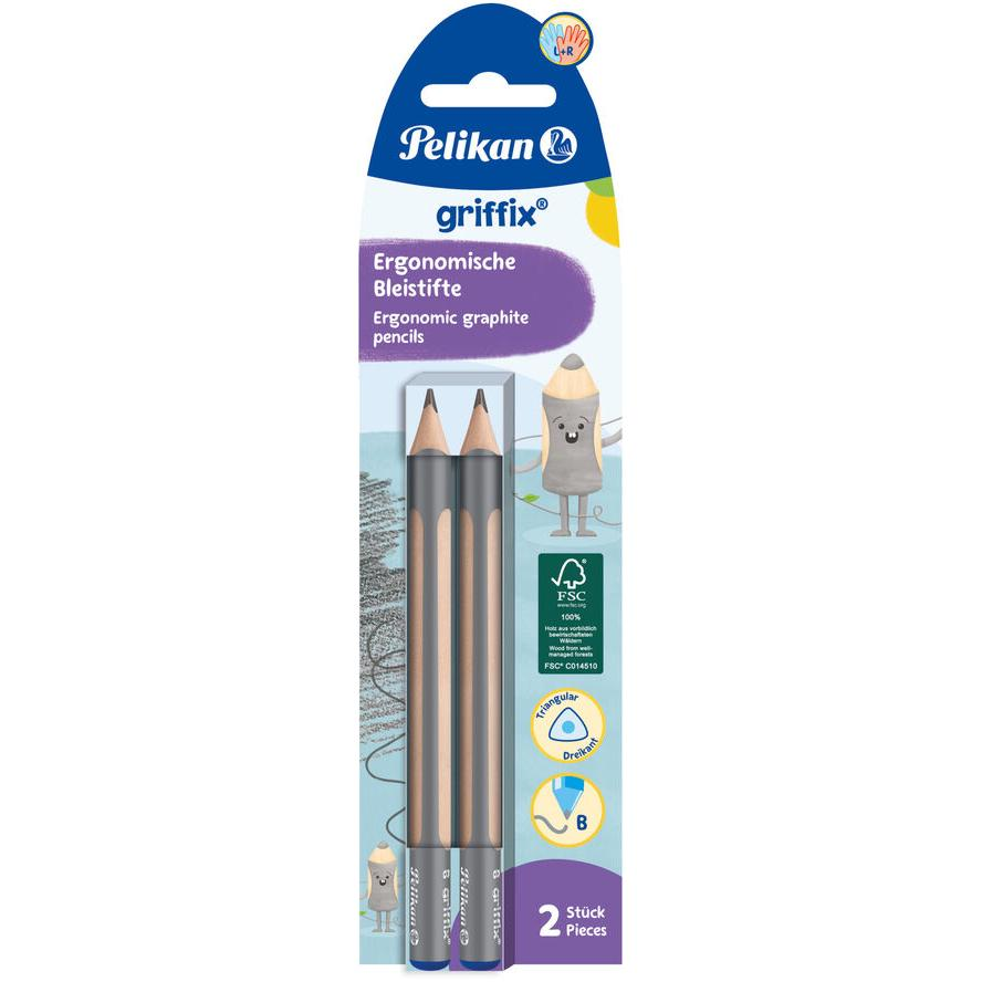 Ceruza háromszög vastag Jumbo Griffix B 2db PELIKAN (817028)