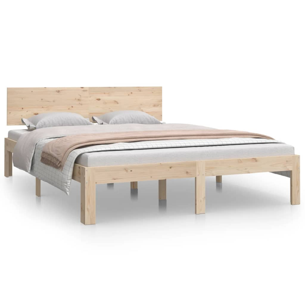 tömör fa ágykeret 135 x 190 cm (4FT6 Double) (810470)
