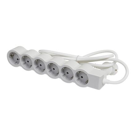 Legrand 694572 prolunghe e multiple 5 m 6 presa(e) AC Interno Grigio, Bianco
