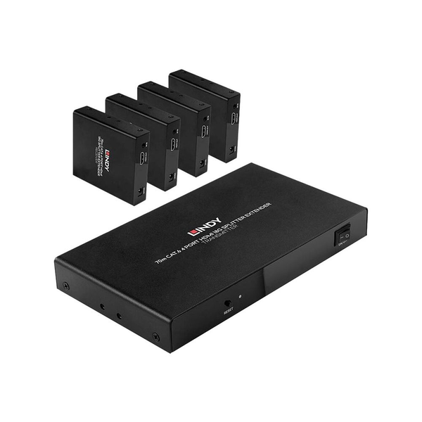 Lindy 38262 moltiplicatore AV Trasmettitore e ricevitore AV Nero