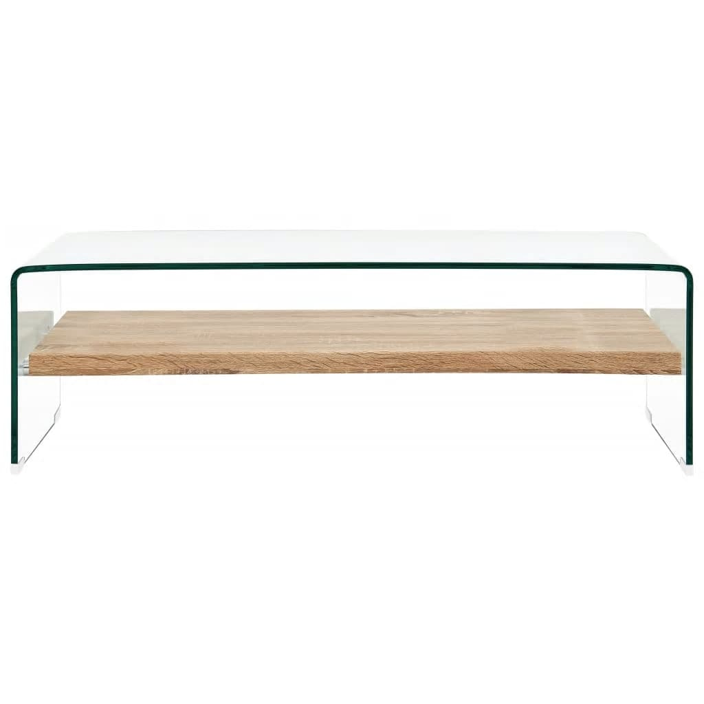 átlátszó edzett üveg dohányzóasztal 98 x 45 x 31 cm (284743)