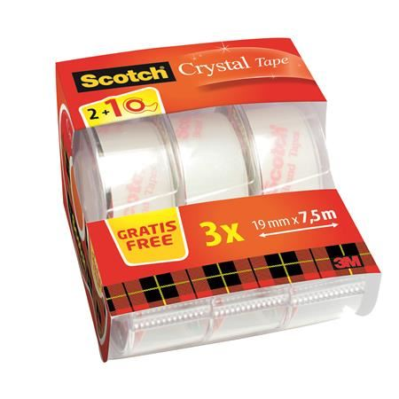 3M Scotch Crystal Tape ragasztószalag (19mm x 7,5m) és adagoló csomag (7100088402) (3m7100088402)