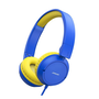 JOYROOM fejhallgató SZTEREO (3.5mm jack, zajszűrő, mikrofon, GYEREK méret) SÁRGA / SÖTÉTKÉK (JR-HC1 BLUE)