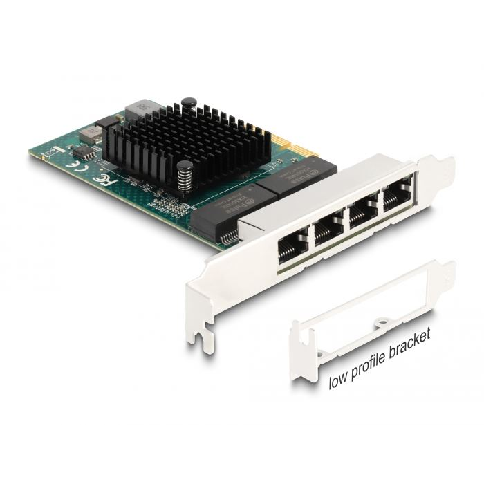 Delock PCI Express x4 kártya 4 x RJ45 Gigabit LAN (88208) (del88208)