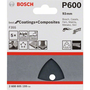 Bosch PRO F355 csiszolópapír, 93 mm, G600 tépőzáras, műanyag, üveg, beton, kő, WPC 5 db