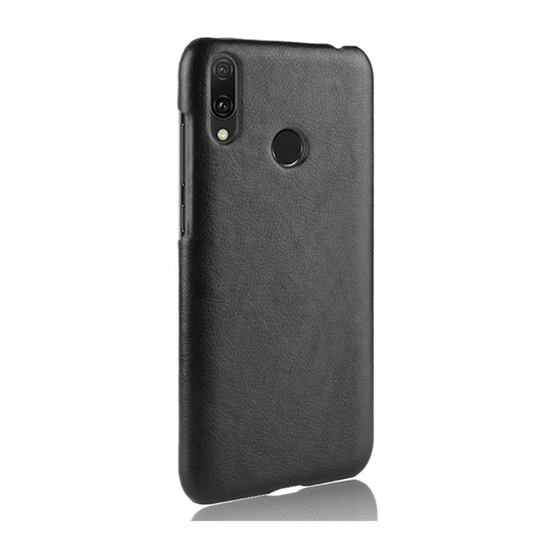 Műanyag telefonvédő (bőr hatású) FEKETE [Huawei Y7 2019 (Y7 Prime 2019)] (5996457857241)