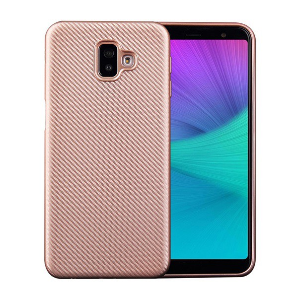 Szilikon telefonvédő (karbon minta) ROZÉARANY [Samsung Galaxy J6 Plus (SM-J610F)] (5996457821280)