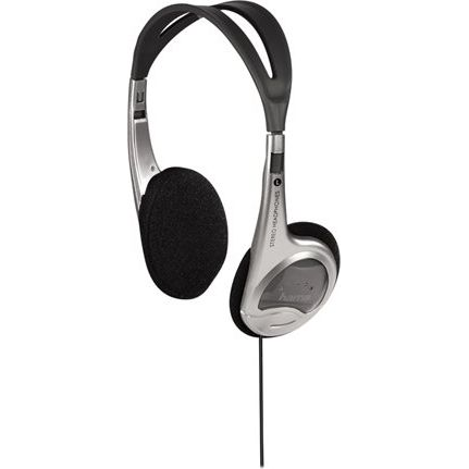 Hama HK-229 Cuffie Cablato A Padiglione MUSICA Nero, Argento