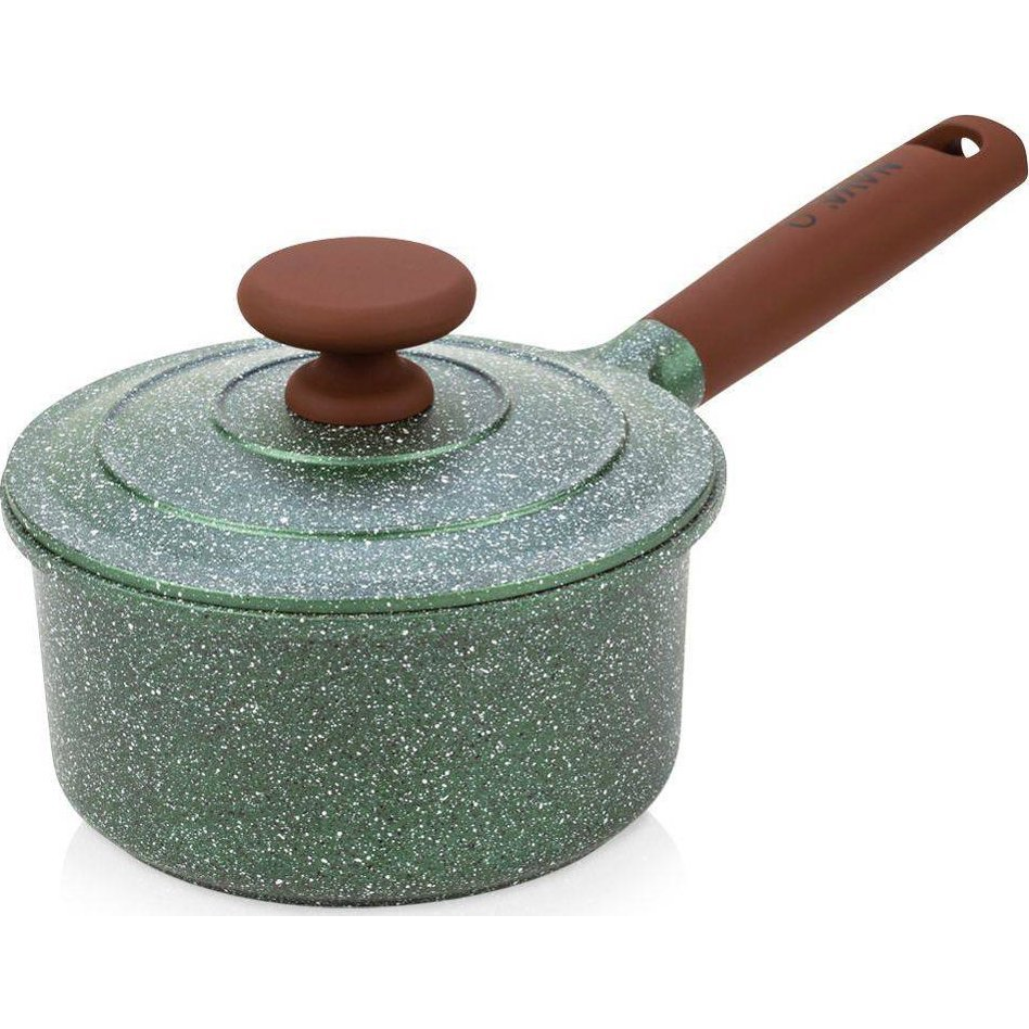 Nava 10-255-025 Ωmega tapadásmentes öntött alumínium lábas fedővel, kőbevonattal, 16 cm (Ori_10-255-025)