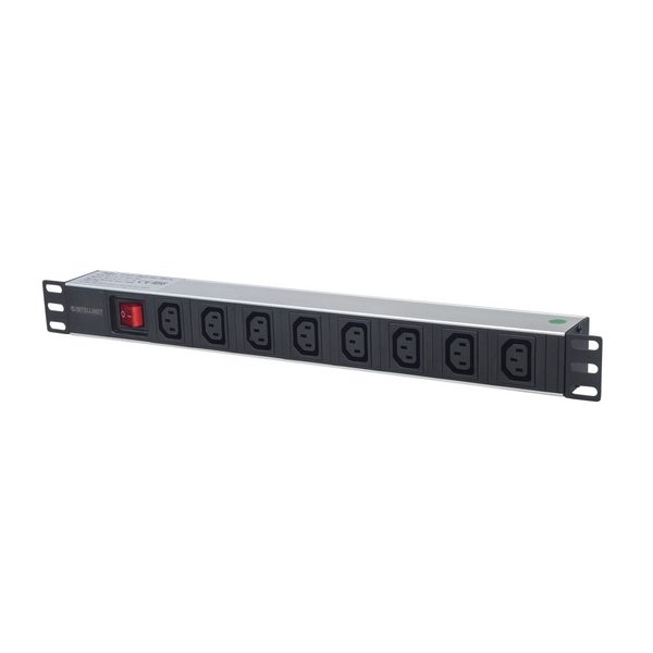 Intellinet 163620 unità di distribuzione dell'energia (PDU) 8 presa(e) AC 1U Nero, Argento