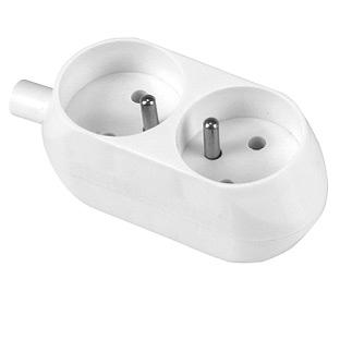  Plastrol Gniazdo przenośne podwójne 2x2P+Z białe (T-10464)