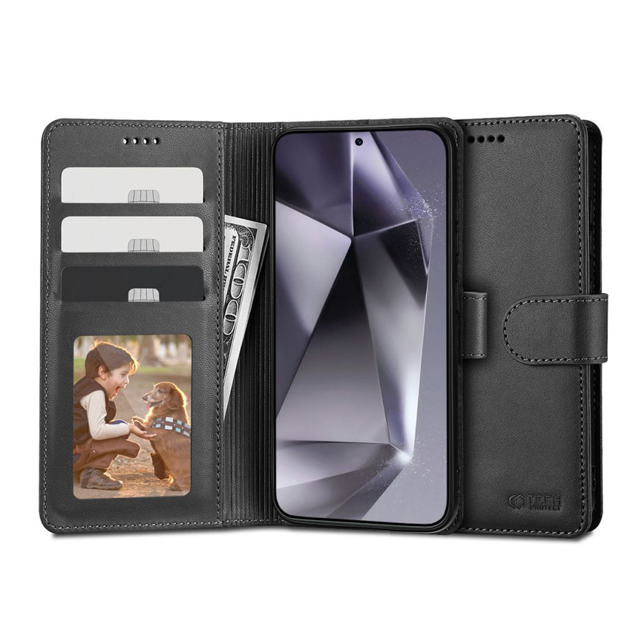 Tech-Protect Wallet flipes bőrtok - Samsung SM-S921 Galaxy S24 - fekete (TP690541)