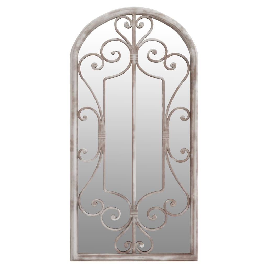 homokszínű vas kerti tükör kültéri használatra 70 x 30 cm (318375)