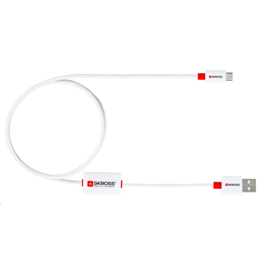 SKROSS USB -> Micro USB kábel fehér-narancs (SKR-BUZZMICROUSBCABE) (SKR-BUZZMICROUSBCABE)