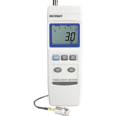 Vibrációmérő adatgyűjtővel, ±5 %, 0,5-199,9 mm/s, 0,05-19,9 cm/s, 0,02-7,87 inch/s km/h, Voltcraft VBM-100 (VBM-100)