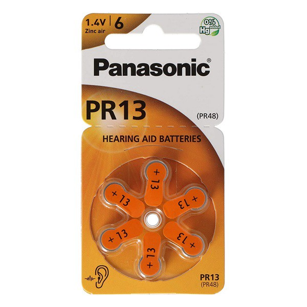 PANASONIC elem (PR13L/6LB, 1.4V, cink-levegő) 6db / csomag (PR13-6LB) (PR13-6LB)