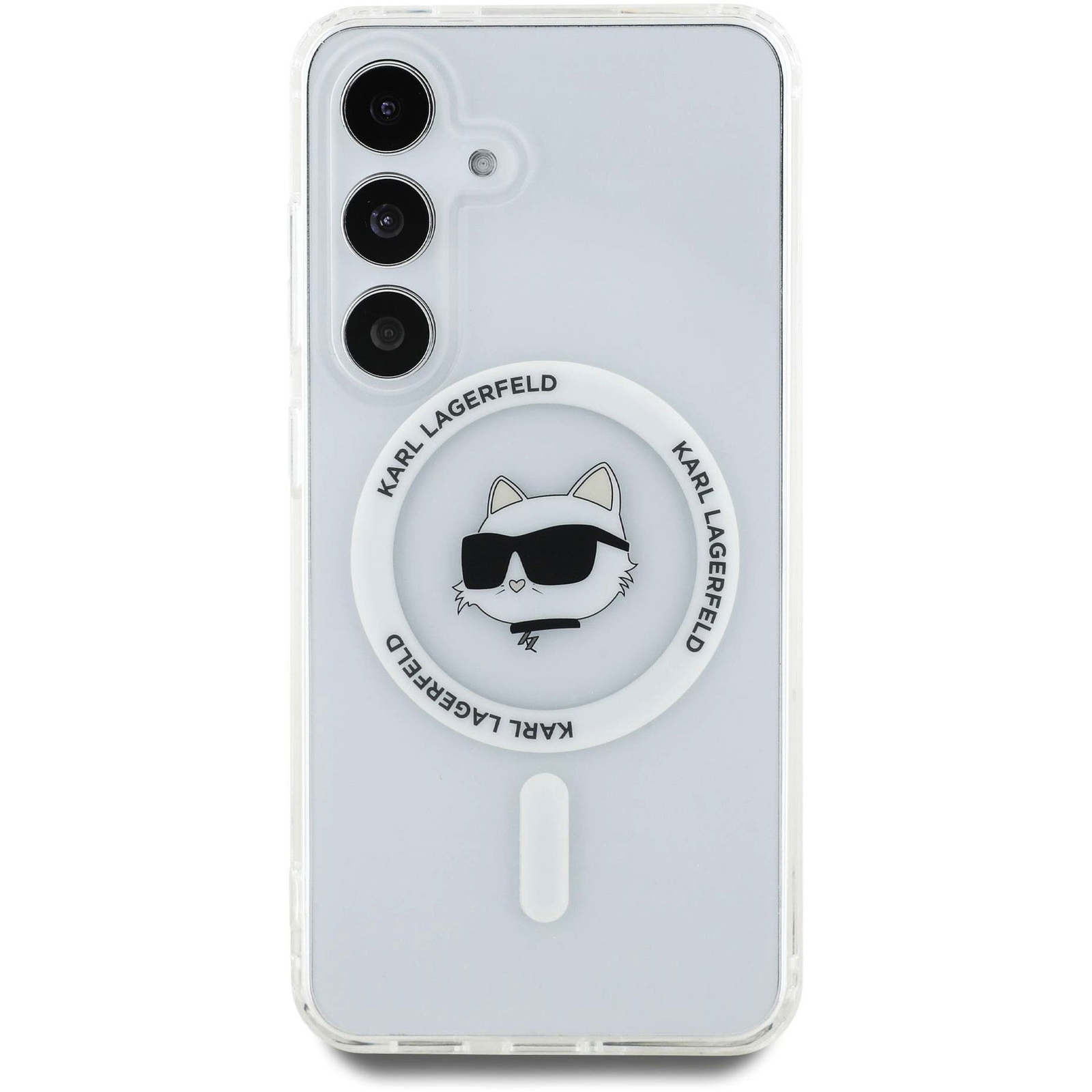 Karl Lagerfeld IML Choupette Head Samsung Galaxy S25 átlátszó MagSafe tok (KLHMS25SHLSCHH)