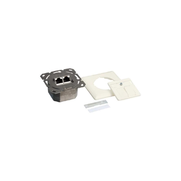 Inbouwdoos 2xRJ45 Cat6 LogiLink Zuiver Wit